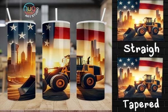 Download Excavator Construction USA Flag Tumbler - Usa flag tumbler Collection