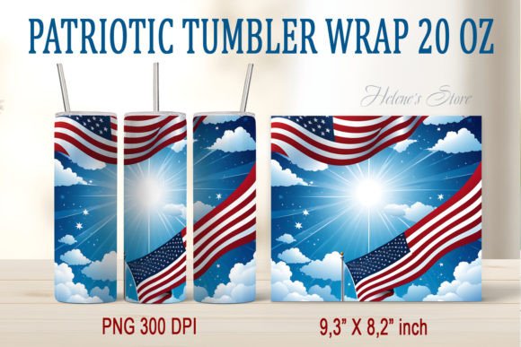 Download American Flag Tumbler Wrap 20oz Design - Premium Bundle