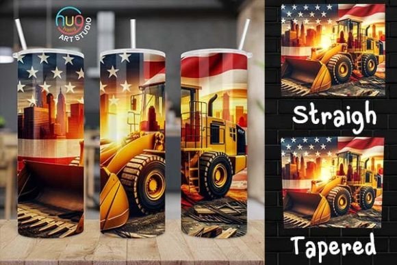Download Excavator Construction USA Flag Tumbler - Usa flag tumbler Collection