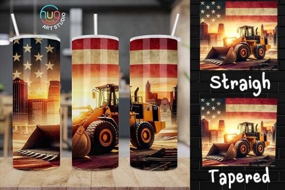 Download Excavator Construction USA Flag Tumbler - Usa flag tumbler Collection