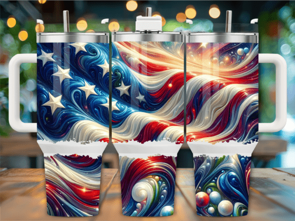 Download Wavy Red White Blue Galaxy 40oz Tumbler - Red white blue Collection