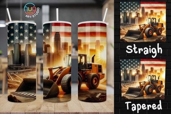 Download Excavator Construction USA Flag Tumbler - Usa flag tumbler Collection