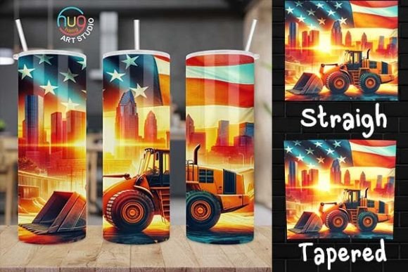 Download Excavator Construction USA Flag Tumbler - Usa flag tumbler Collection