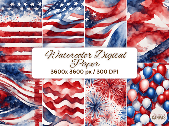 Download Watercolor Red White &amp; Blue Backgrounds - Premium Resources